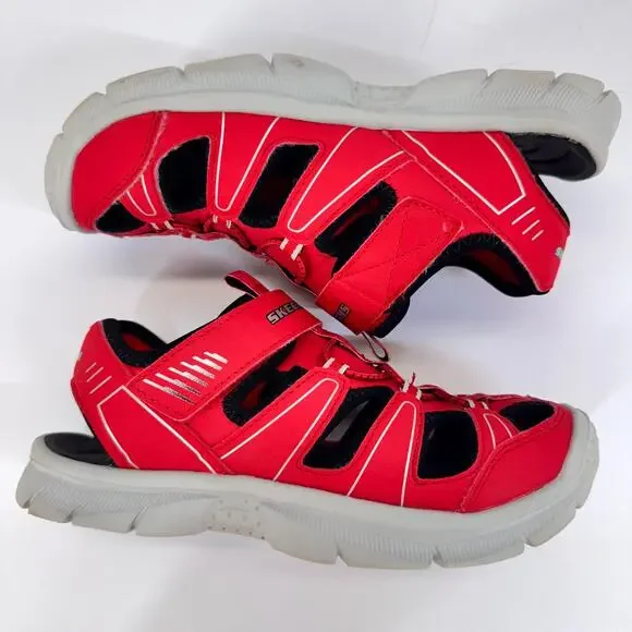 Skechers Kids Size 4 Relix Valdez Red Sandals Closed Toe Summer Comfort Travel - Picture 7 of 11